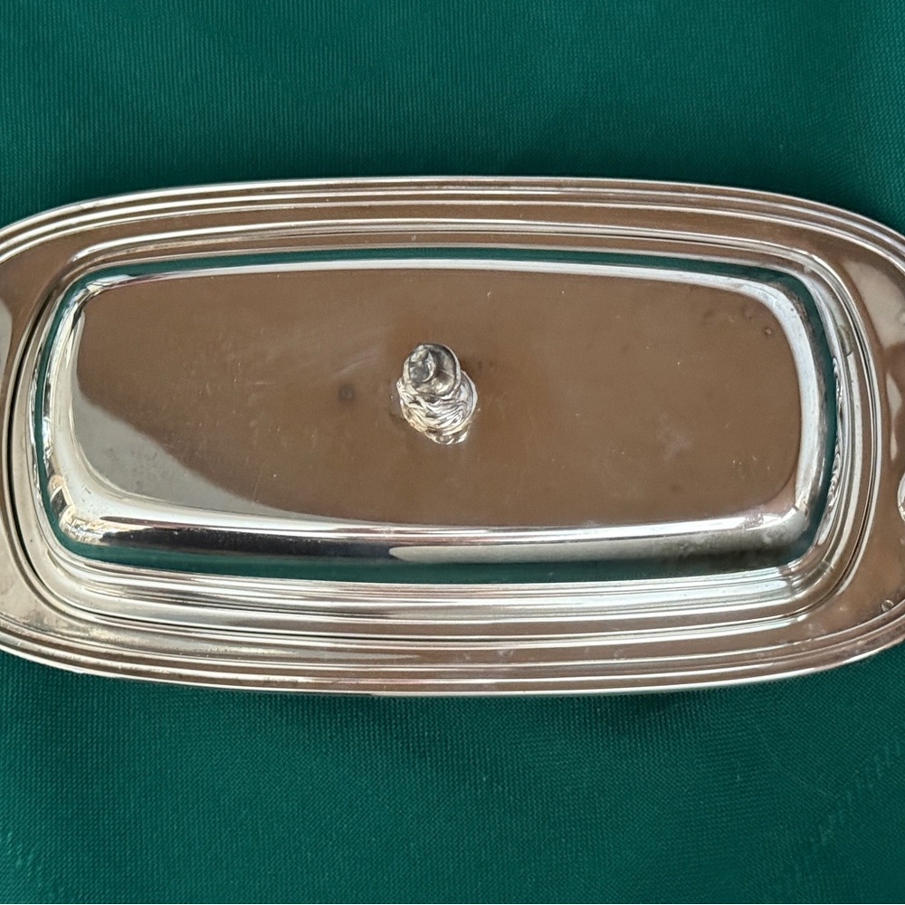 Silver Food Storage Lid with Ornate Knob